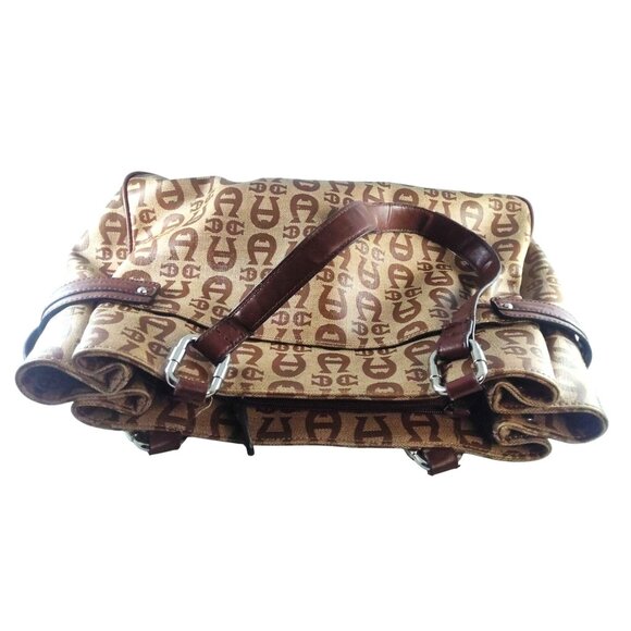 Etienne Aigner Monogram Canvas & Faux Leather Tote Bag - Picture 9 of 16